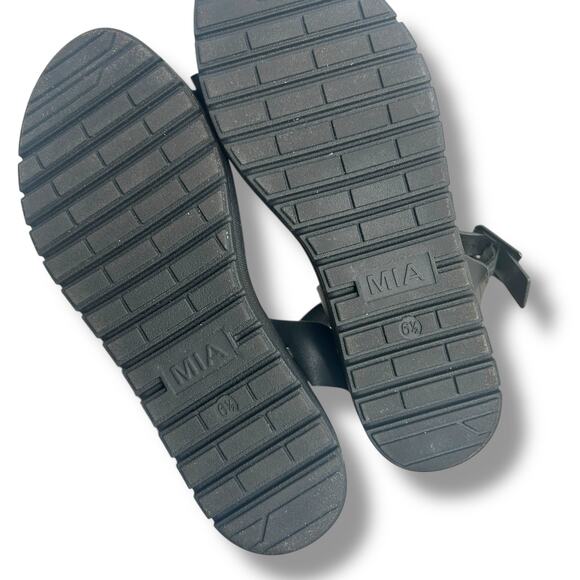 NEW Mia Kayci Sandals Size 6.5 Black Ankle Strap Platform Chunky Shoes NWT - Picture 5 of 9